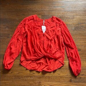 Free People Check On It Wrap Top NWT
